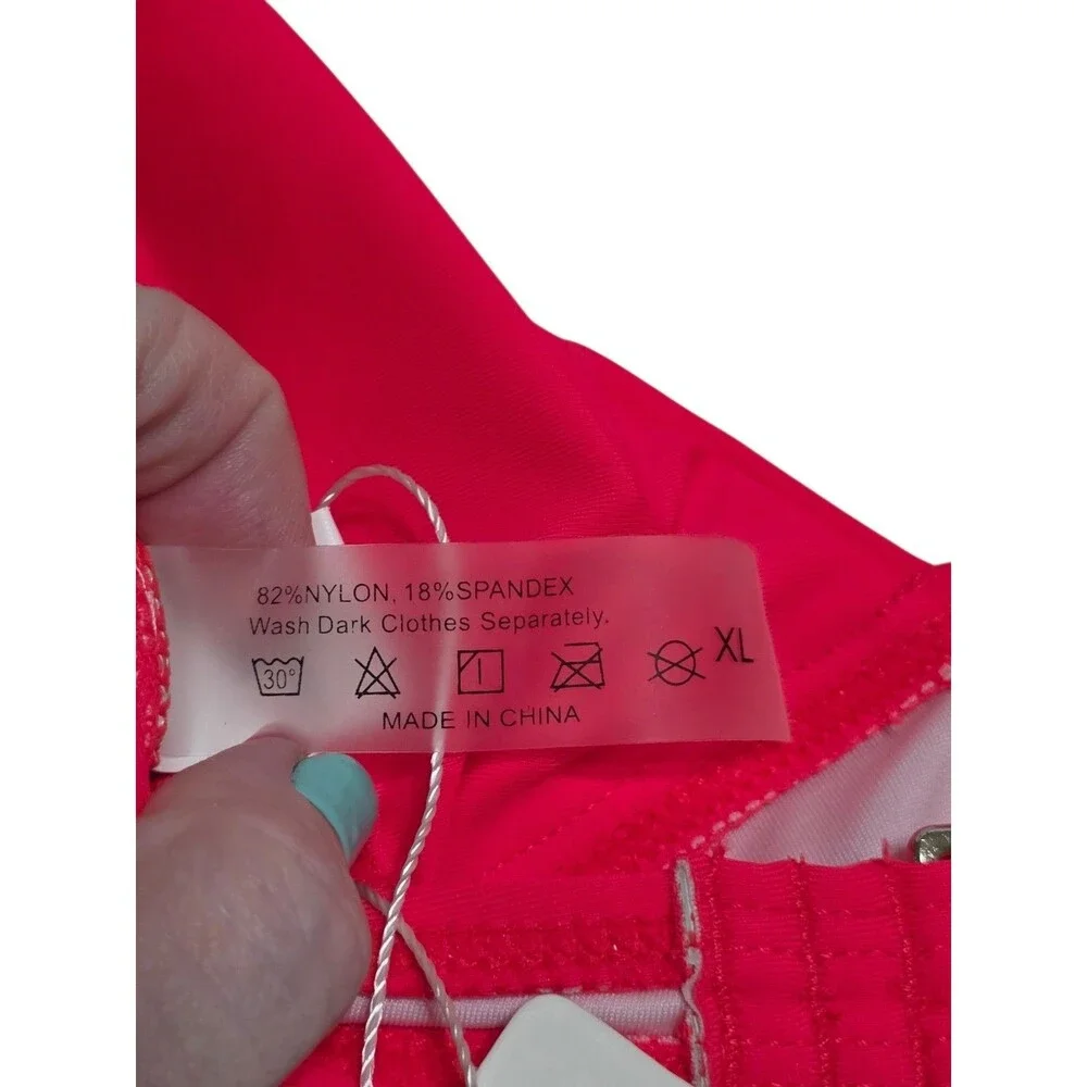 Holipick NWT Halter Top Hot Pink Bikini Woman's Size XL